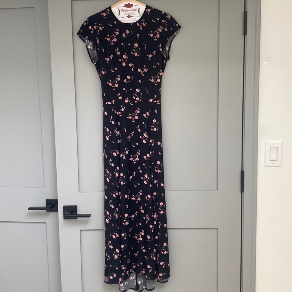 Reformation black floral dress